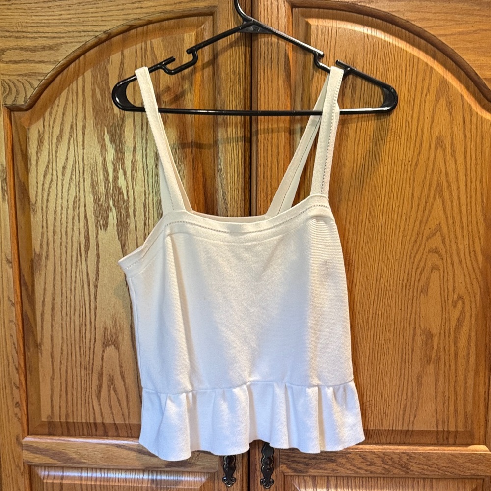 Banana Republic Cream Ruffle Hem Camisole